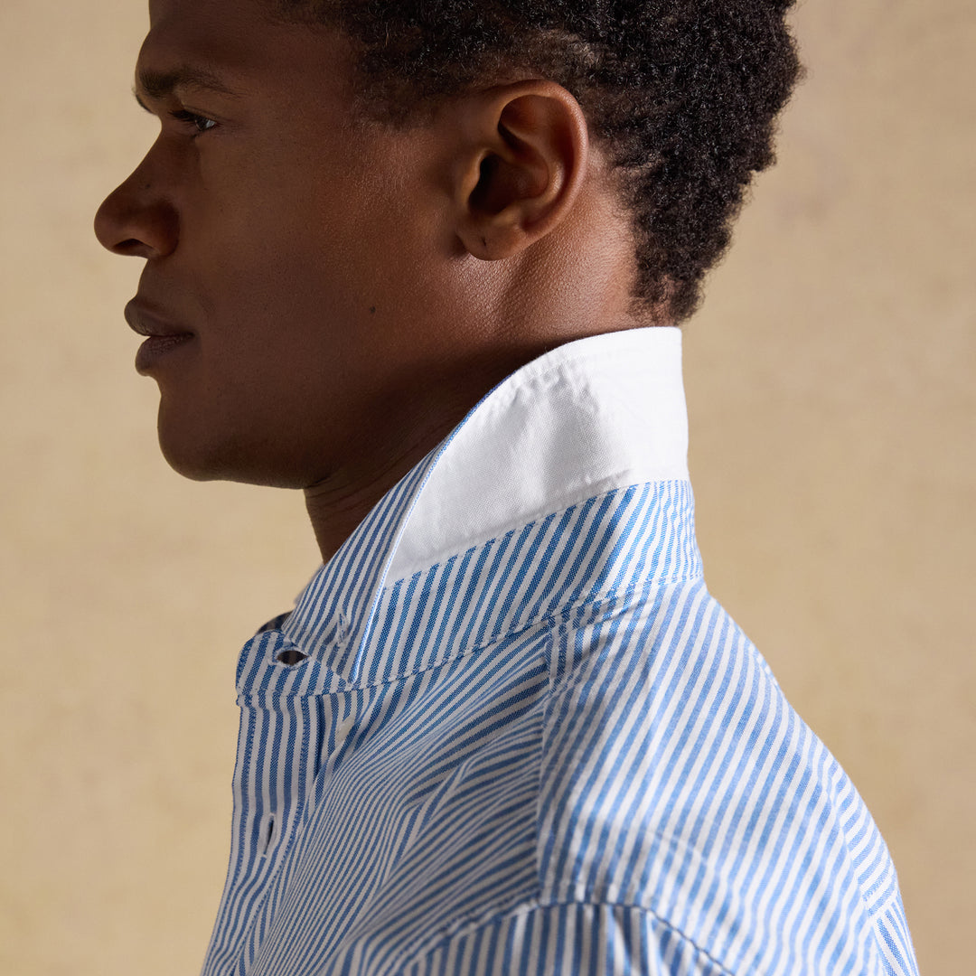 Joules Mens Oxford Lightweight Short Sleeve Stripe Shirt