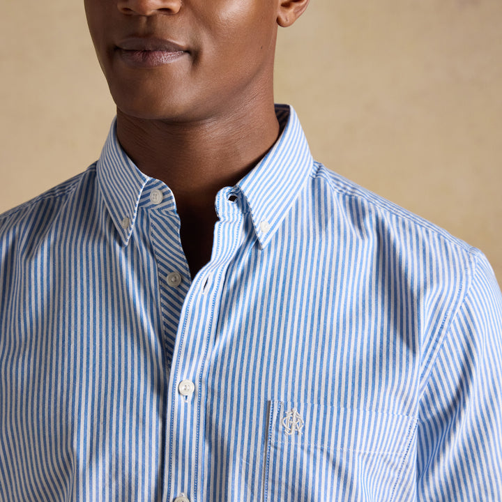 Joules Mens Oxford Lightweight Short Sleeve Stripe Shirt