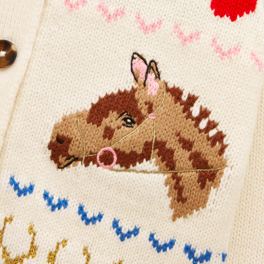 Joules Girls Horse Cardigan