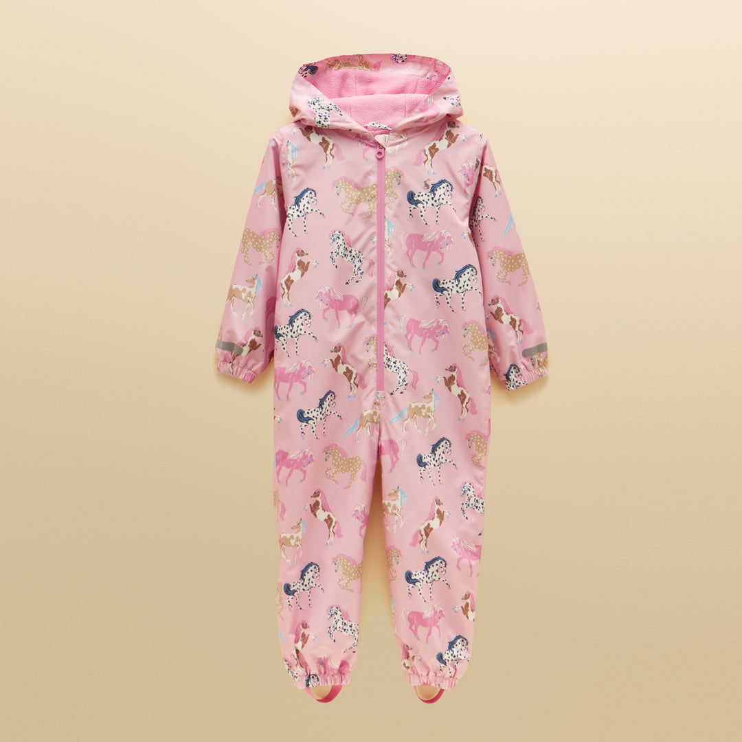 Joules Girls Raindrop Puddlesuit