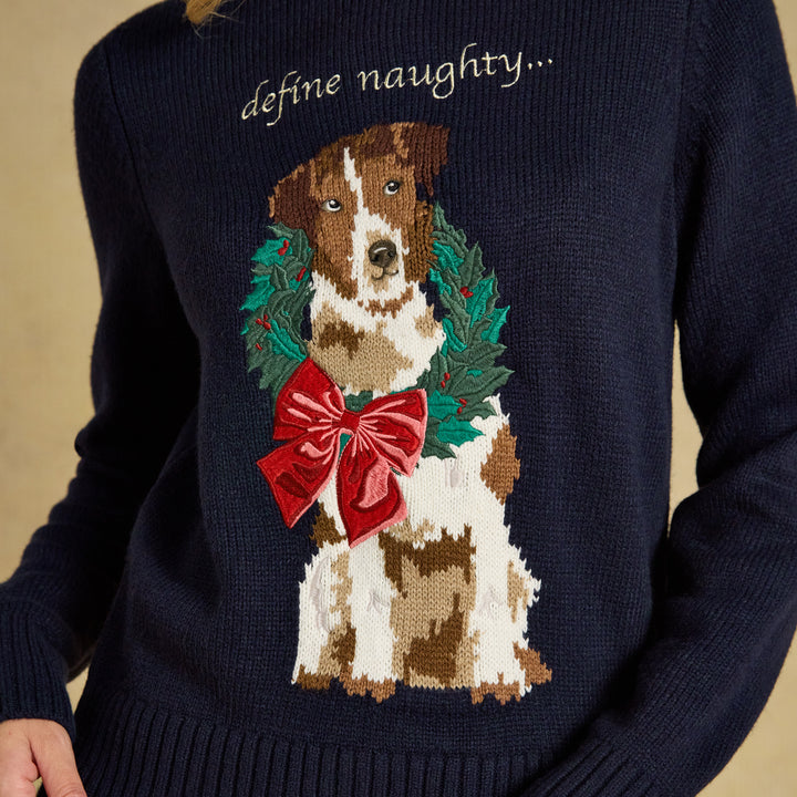 Joules Ladies Noelle Dog Knit