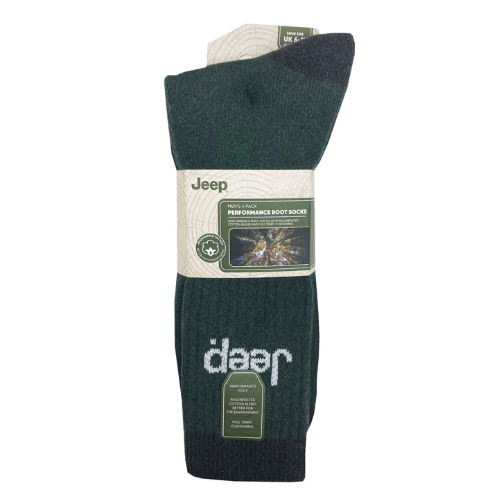 Jeep Mens Regenerated Cotton Boot Socks