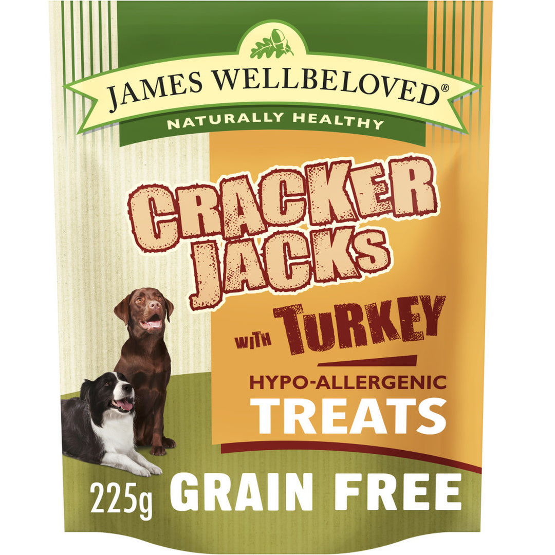 James Wellbeloved Cracker Jacks Grain Free Dog Treats with Turkey & Vegetables