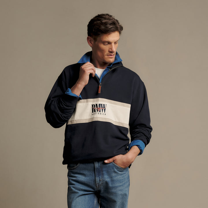 R M Williams Mens Classic RMW Quarter Zip