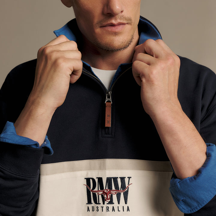 R M Williams Mens Classic RMW Quarter Zip