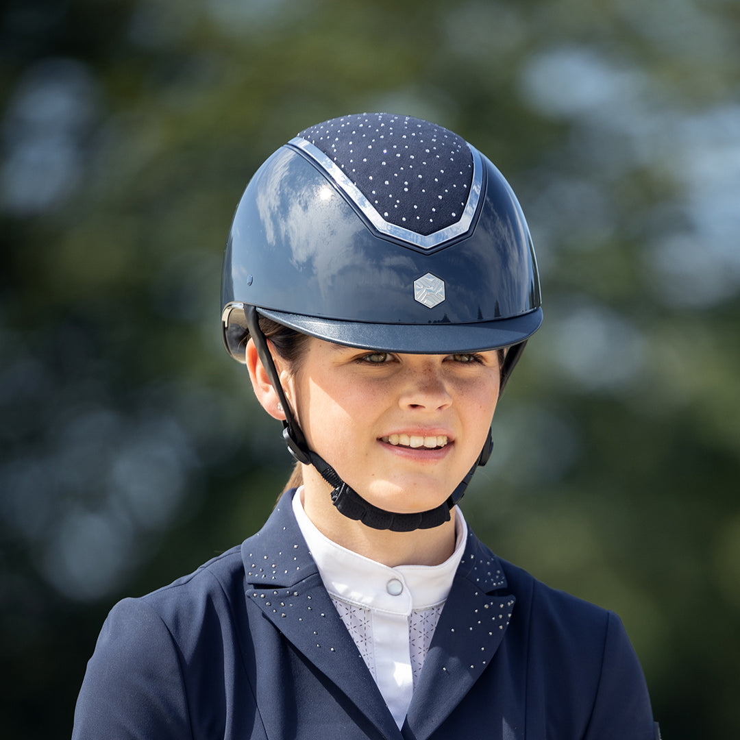 Charles Owen Kylo Crystal Riding Hat#Navy