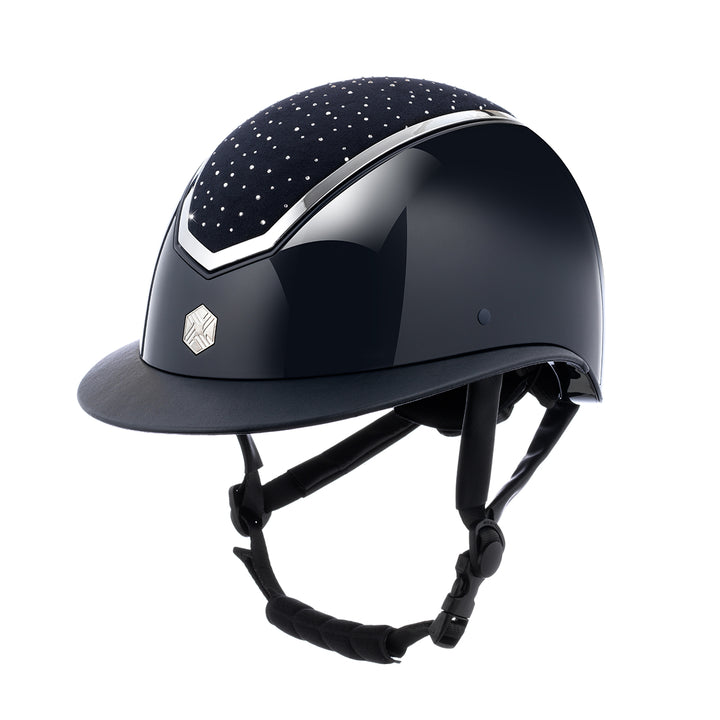 Charles Owen Kylo Crystal Wide Peak Riding Hat#Navy