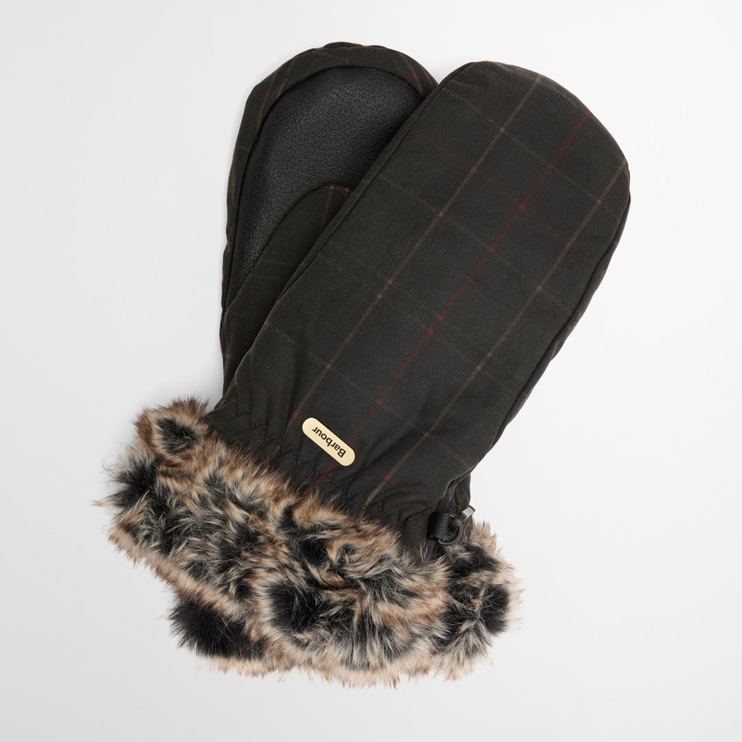 Barbour Ladies Tartan Wax Mitts