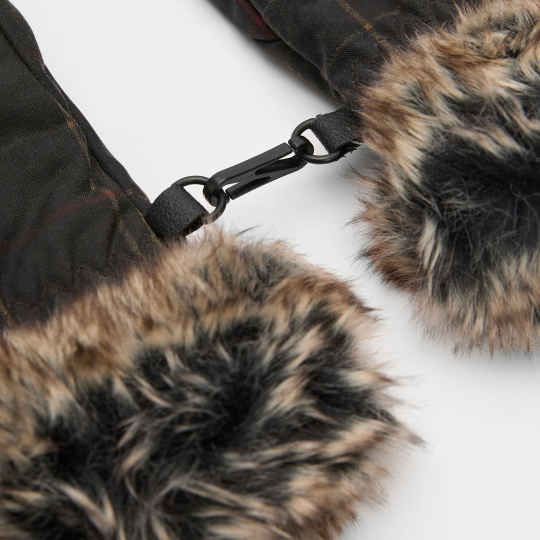 Barbour Ladies Tartan Wax Mitts