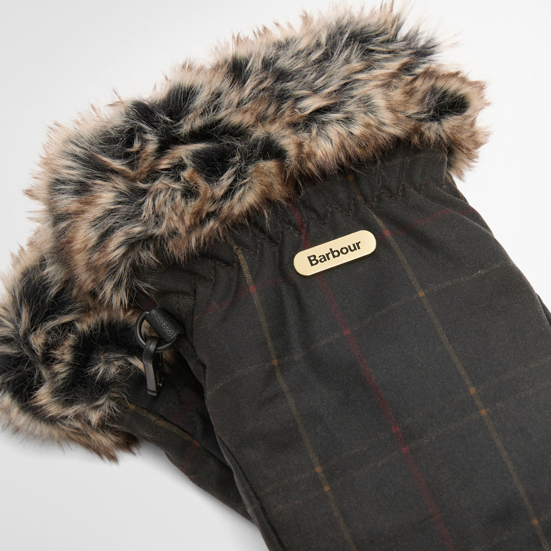 Barbour Ladies Tartan Wax Mitts