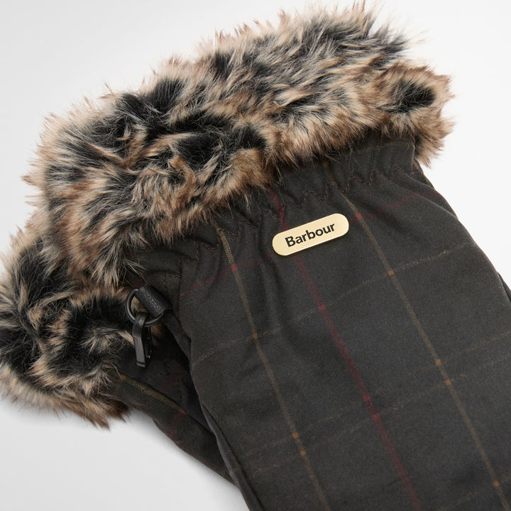 Barbour Ladies Tartan Wax Mitts