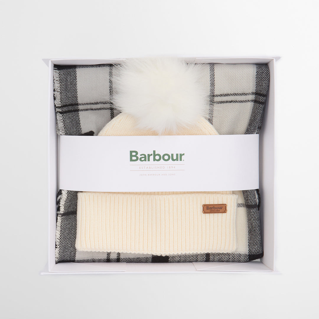 Barbour Ladies Dover Beanie & Hailes Scarf Gift Set