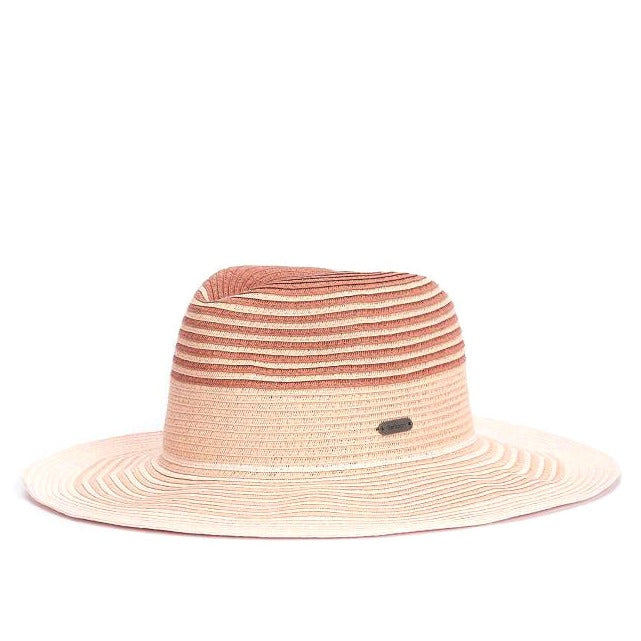 Barbour Ladies Adria Ombre Fedora Summer Hat#Cream stripe