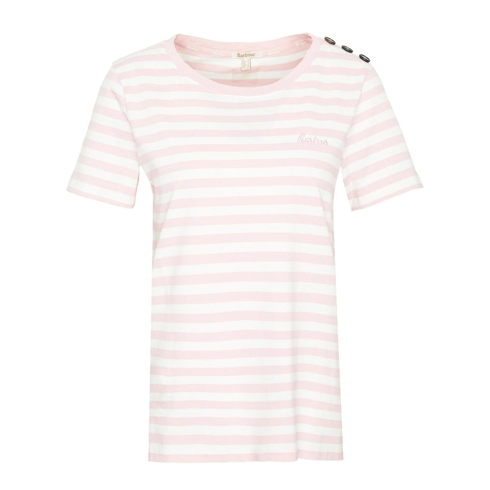 Barbour Ladies Ferryside Top in Pink Stripe#Pink Stripe