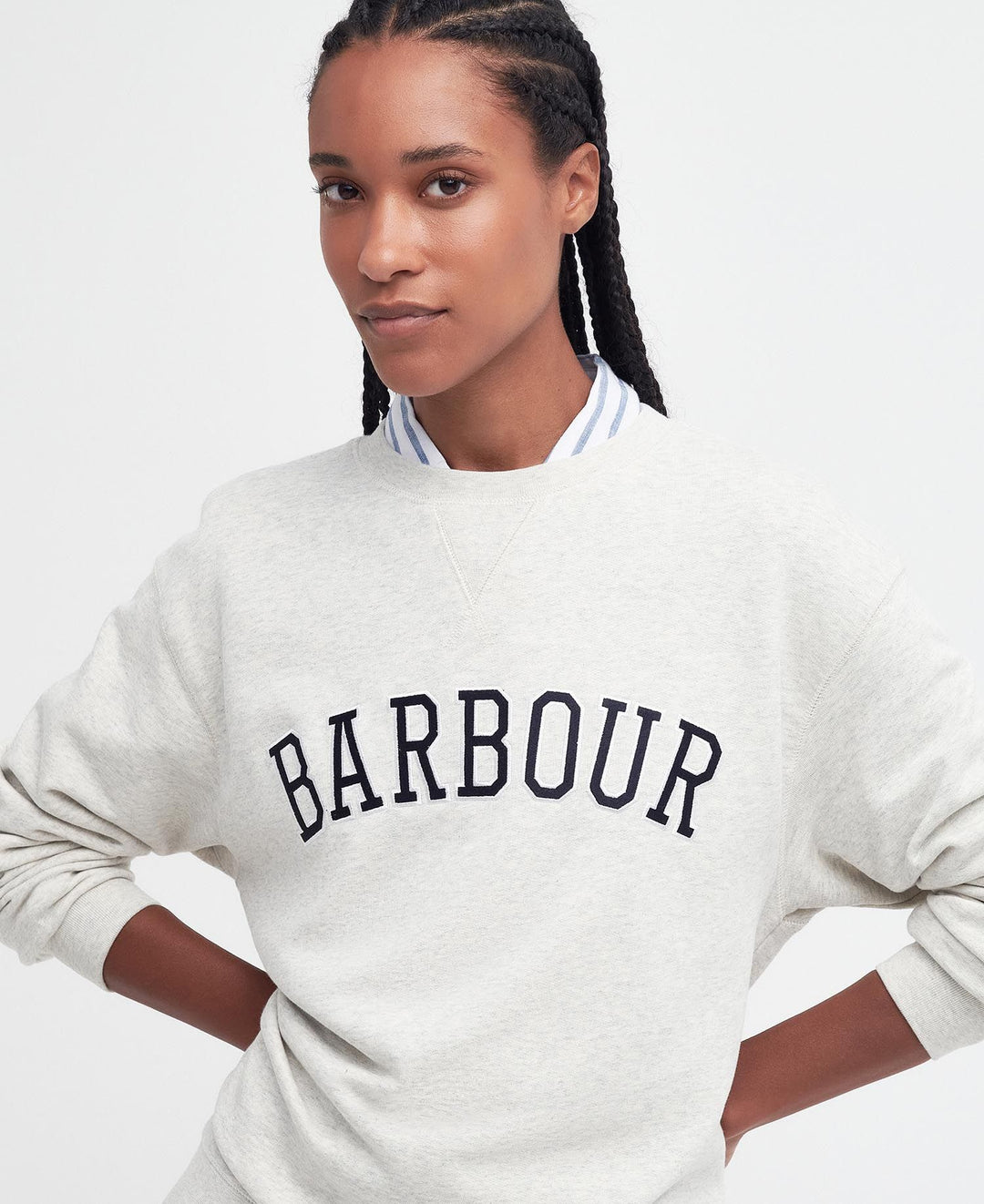 Barbour Ladies Northumberland Sweatshirt in Cream#Cream