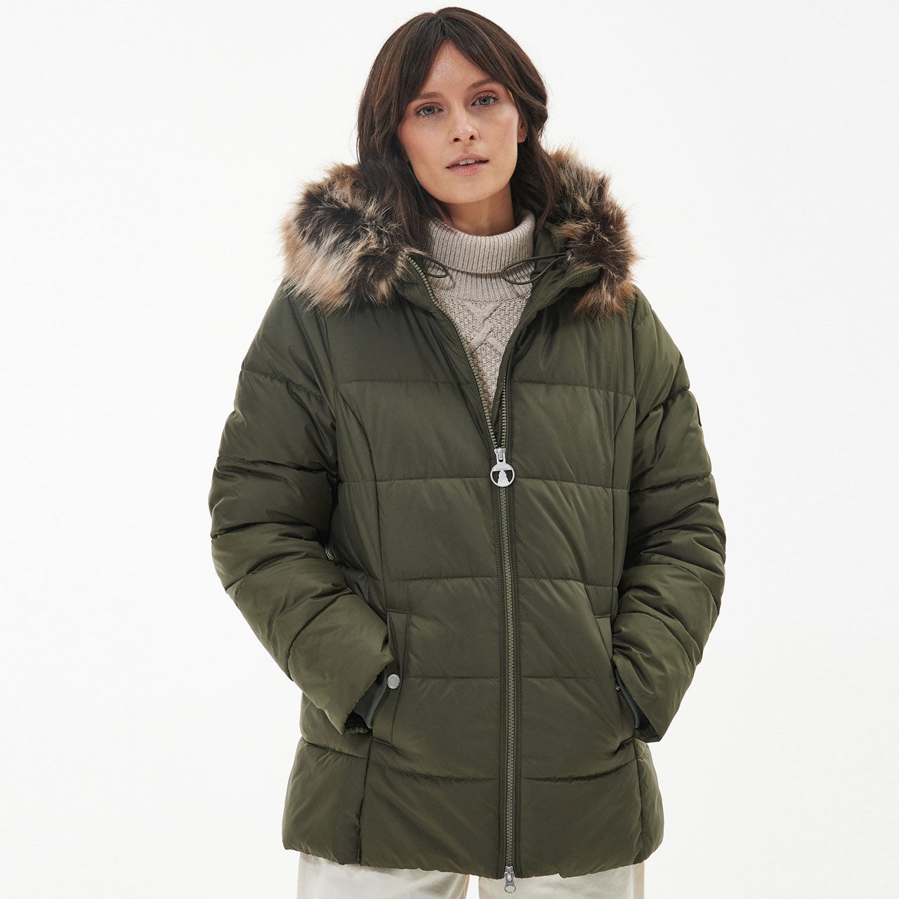 Ladies barbour jacket with fur hood best sale