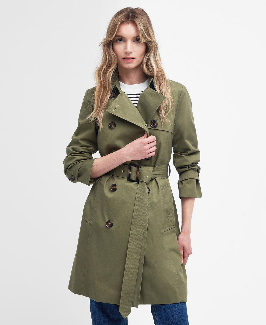 Barbour Ladies Short Greta Showerproof Jacket#Green