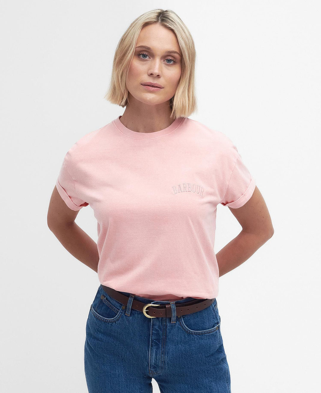 Barbour Ladies Sandgate T-shirt in Pink#Pink