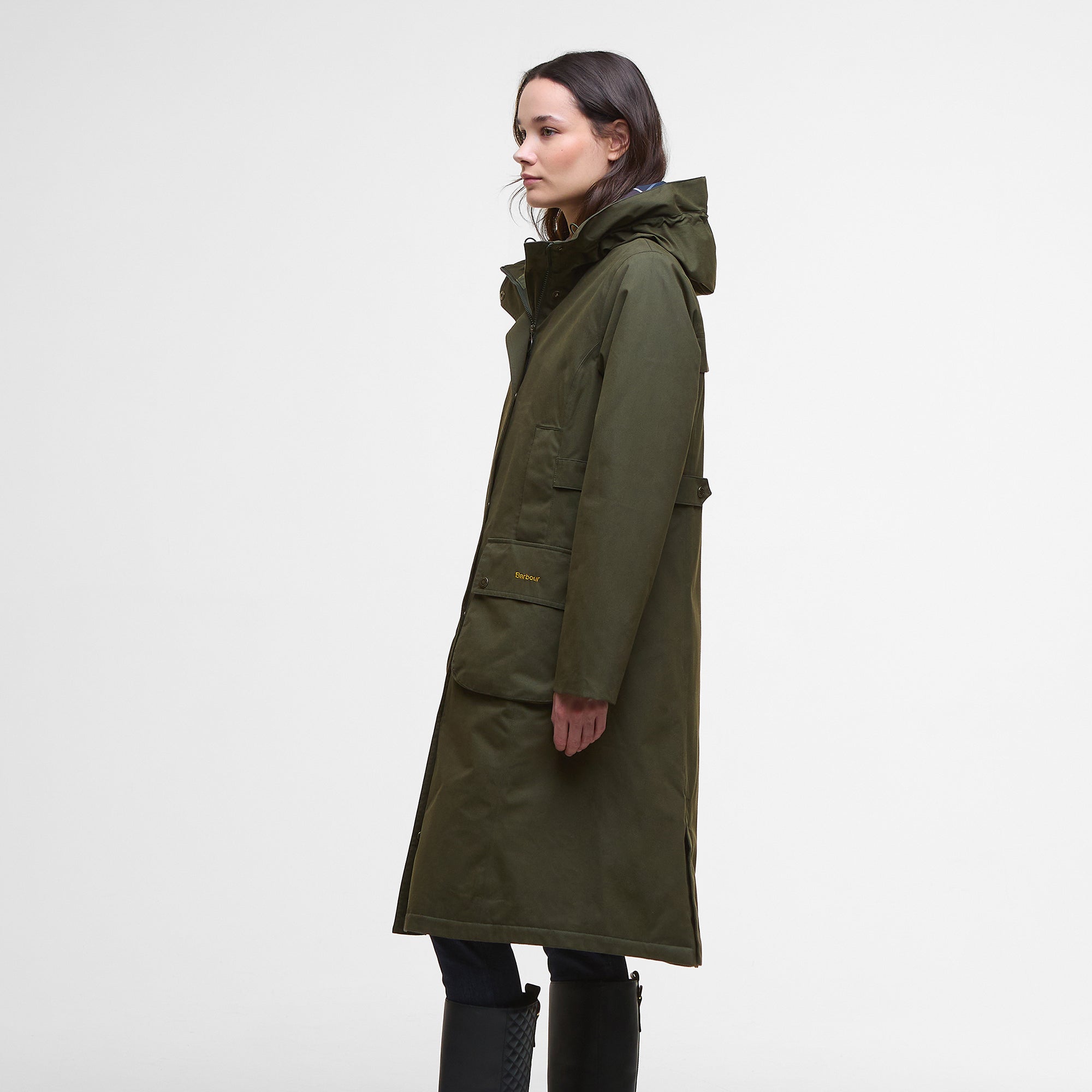 Barbour Ladies Bamburgh Waterproof Jacket - Olive/Classic