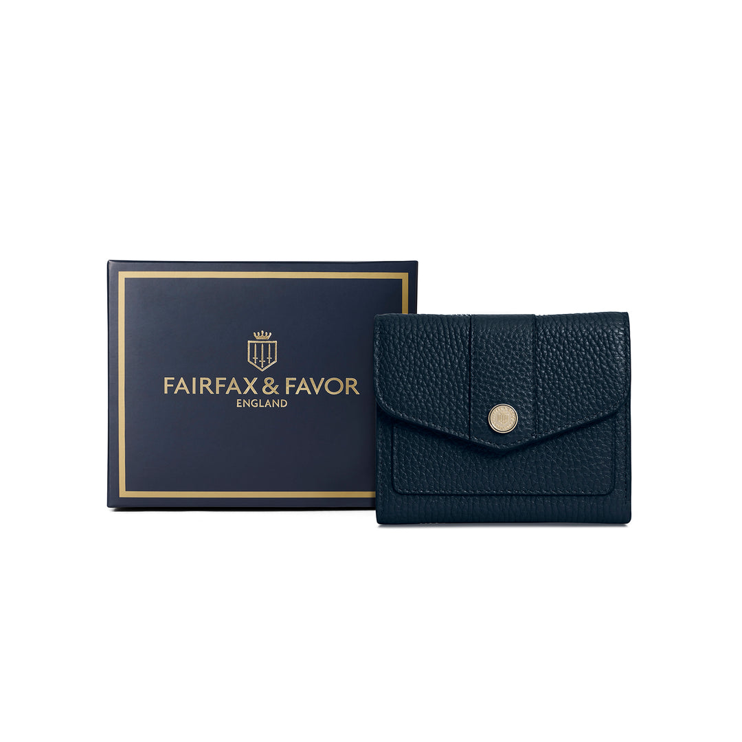 Fairfax & Favor Langford Button Purse - Teal Leather