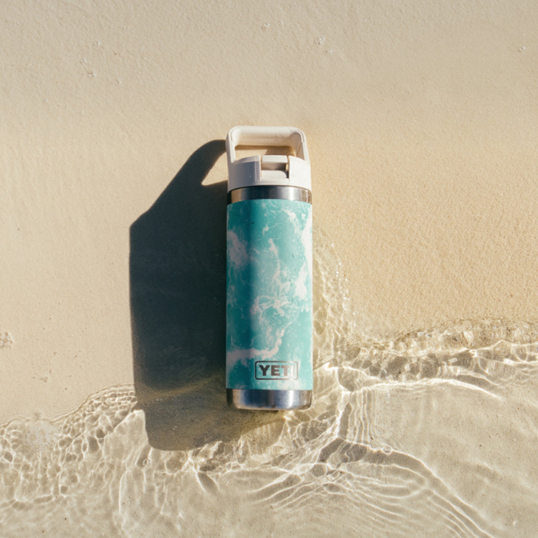 Yeti Seaview bottle on a beach