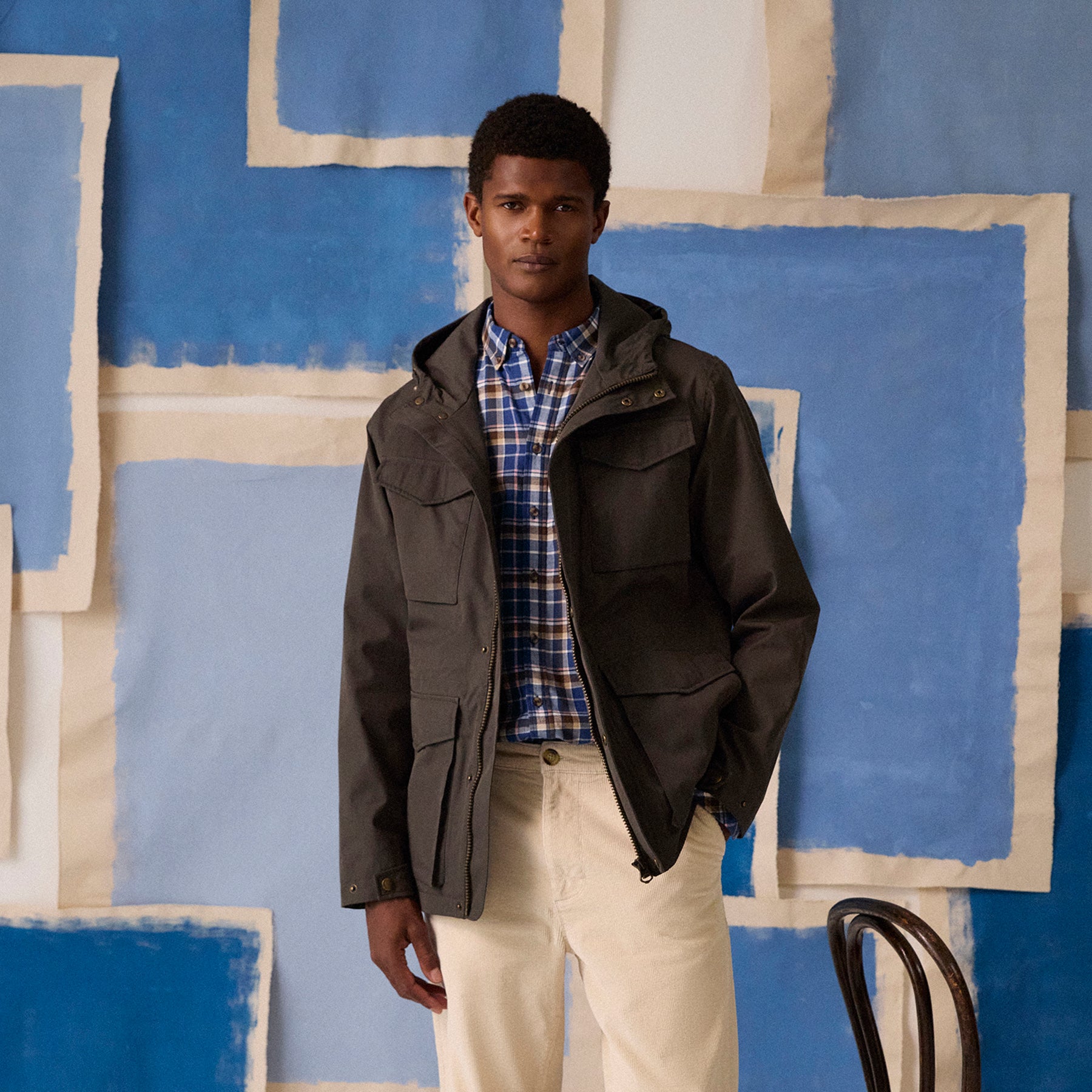 Man wearing new Joules clothing