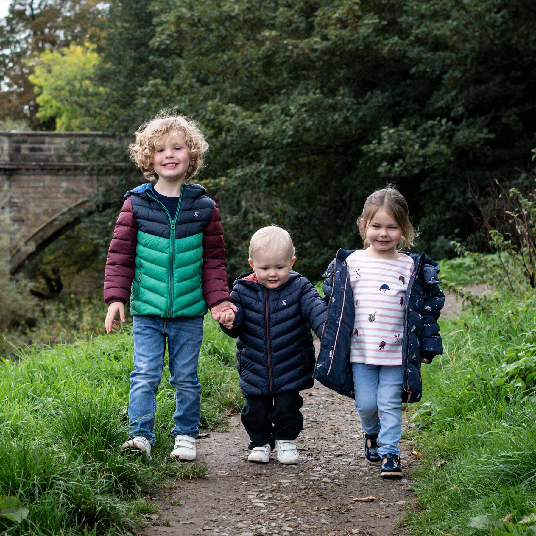 Kids' wearing new season Joules clothing