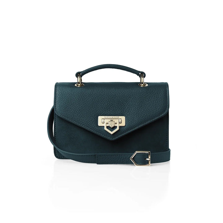 Fairfax & Favor Loxley Mini Cross Body Bag - Teal Suede