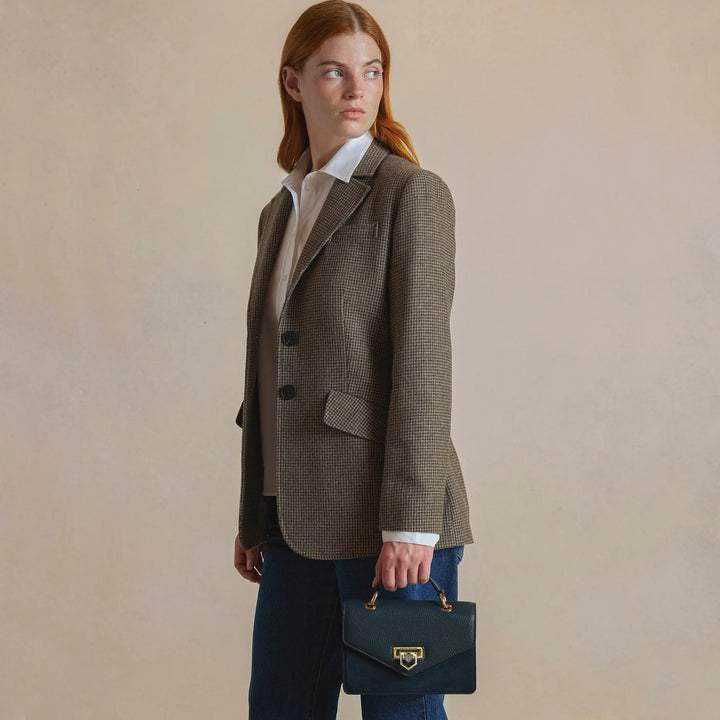 Fairfax & Favor Loxley Mini Cross Body Bag - Teal Suede