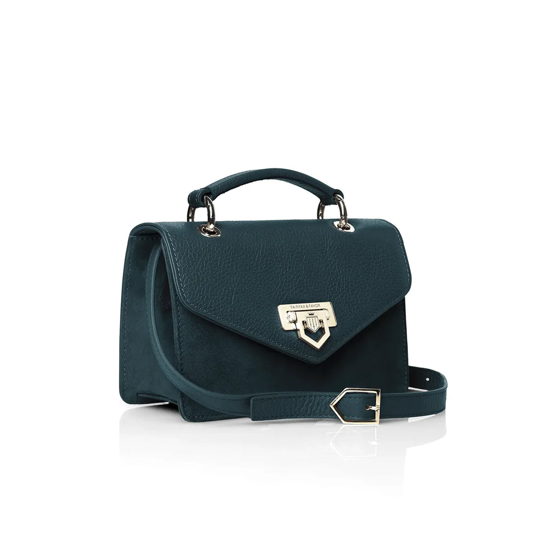 Fairfax & Favor Loxley Mini Cross Body Bag - Teal Suede