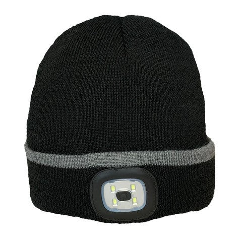 Platinum Classic Unisex Plain LED Beanie#Black