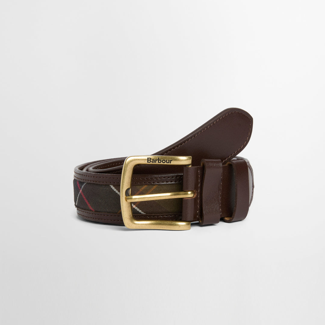 Barbour Mens Girvan Tartan Leather Belt