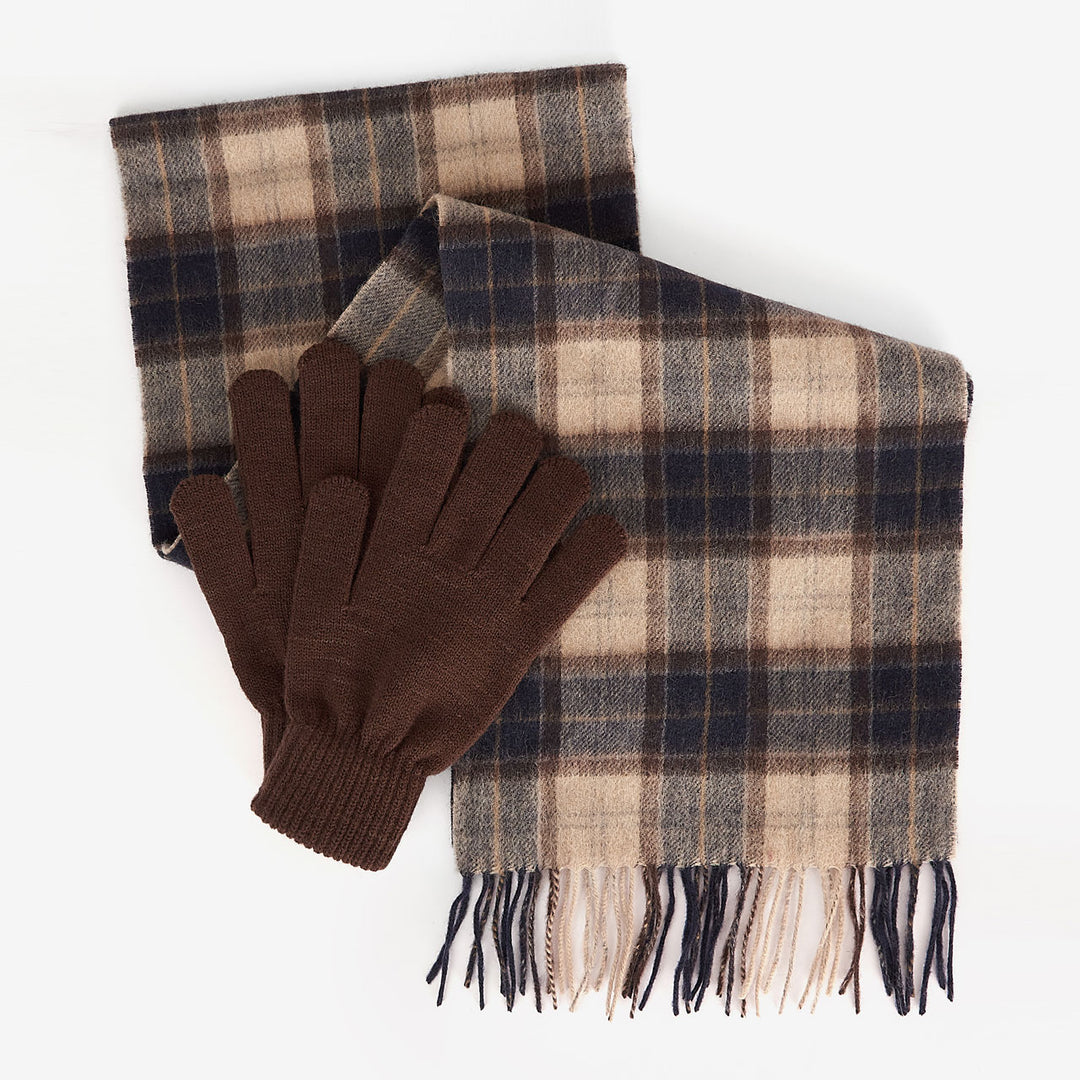 Barbour Mens Tartan Scarf & Glove Gift Set