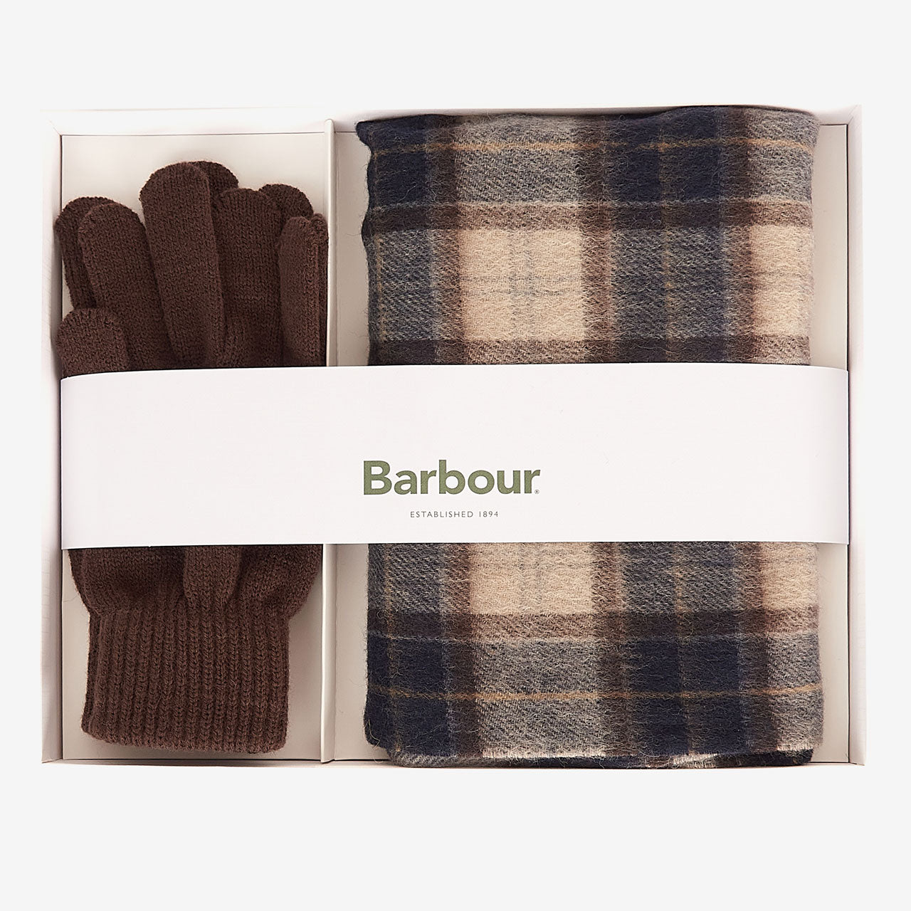 Barbour Mens Tartan Scarf Glove Gift Set Millbry Hill