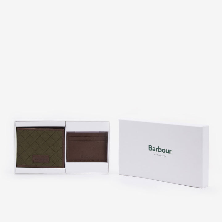 Barbour Quilted Padbury Wallet And Card Holder Gift Set