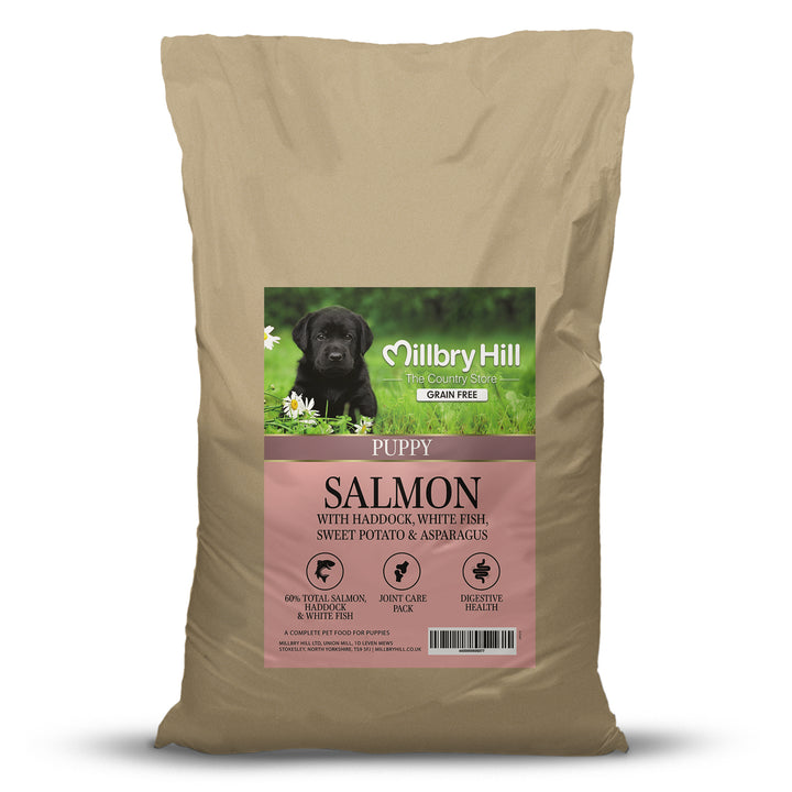 Millbry Hill Grain Free Puppy Salmon, Haddock, Sweet Potato & Asparagus