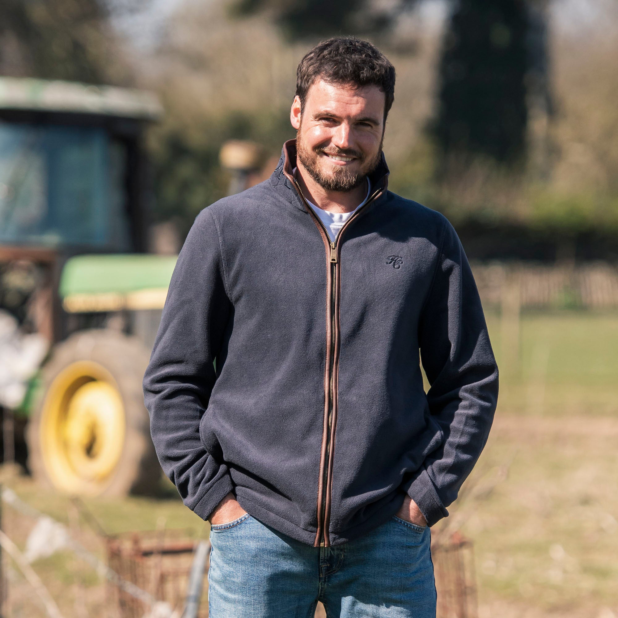 Holland Cooper Mens Country Fleece Jacket - Ink | Millbry Hill
