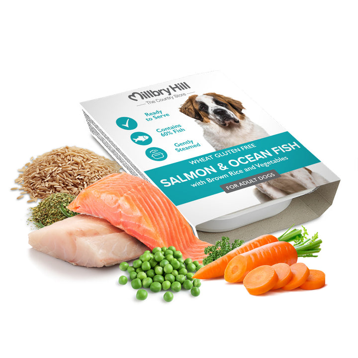 Millbry Hill Salmon & Ocean Fish with Brown Rice & Vegetables Dog Food Tray
