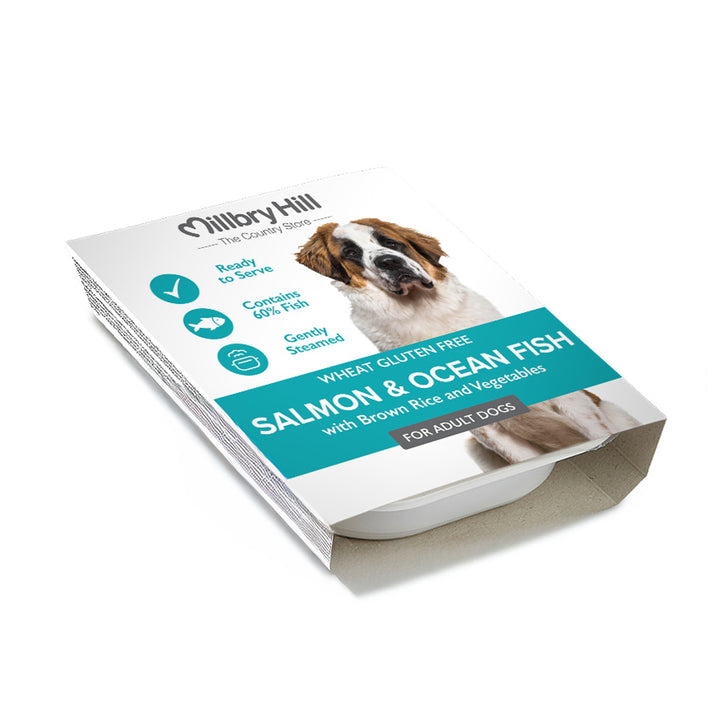 Millbry Hill Salmon & Ocean Fish with Brown Rice & Vegetables Dog Food Tray