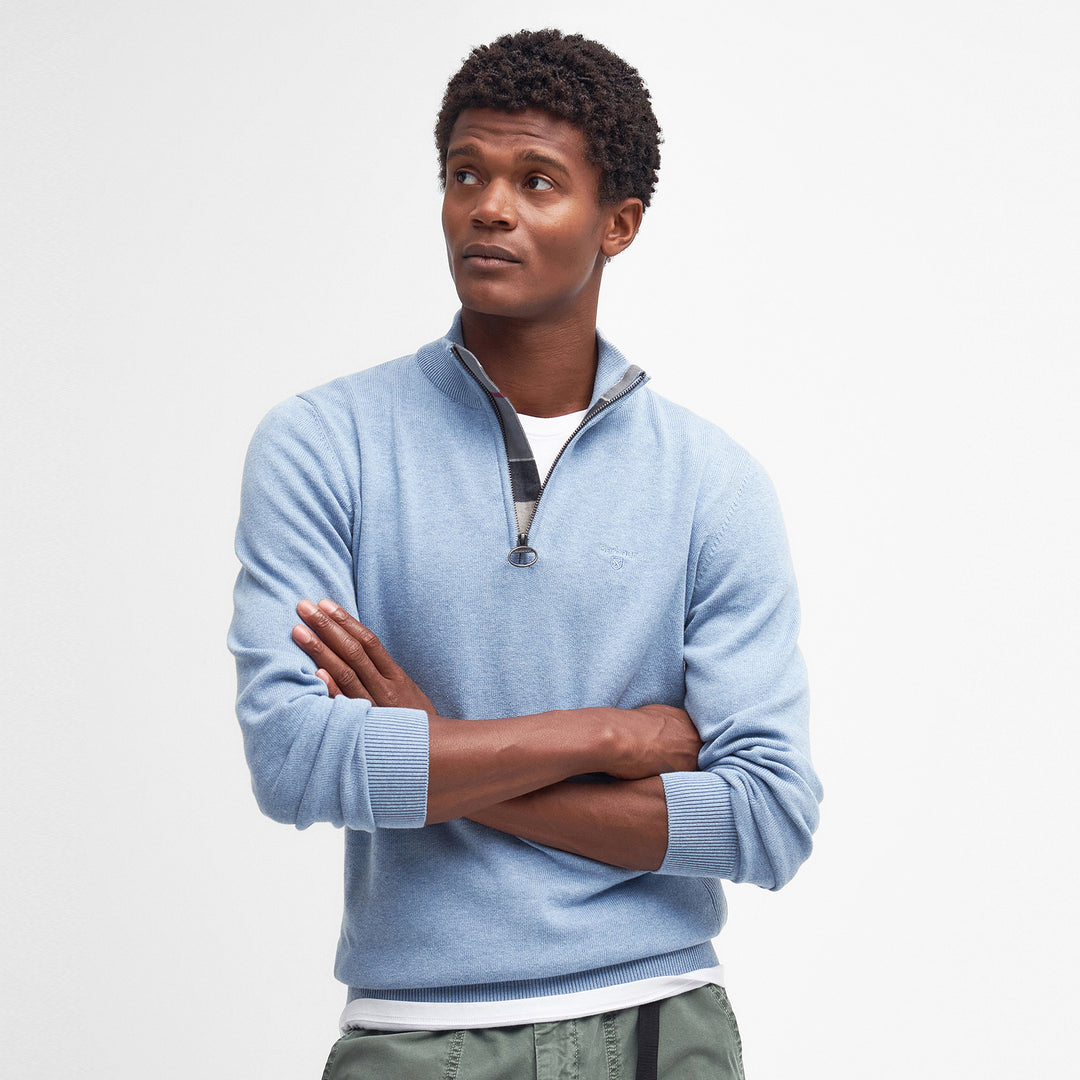 Barbour Mens Cotton Half Zip Knitted Jumper