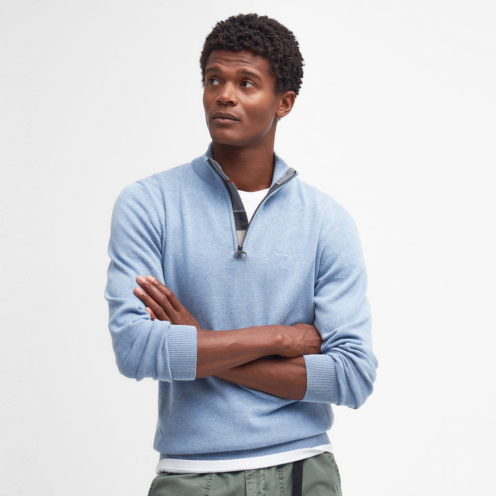 Barbour Mens Cotton Half Zip Knitted Jumper