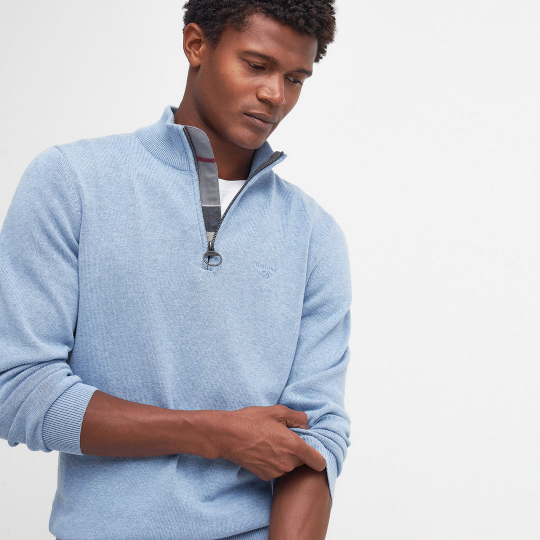 Barbour Mens Cotton Half Zip Knitted Jumper