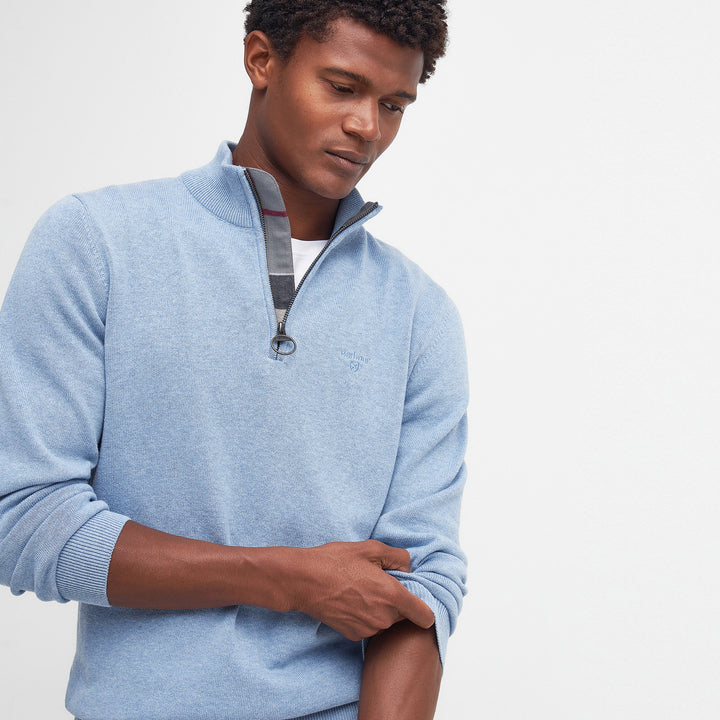 Barbour Mens Cotton Half Zip Knitted Jumper