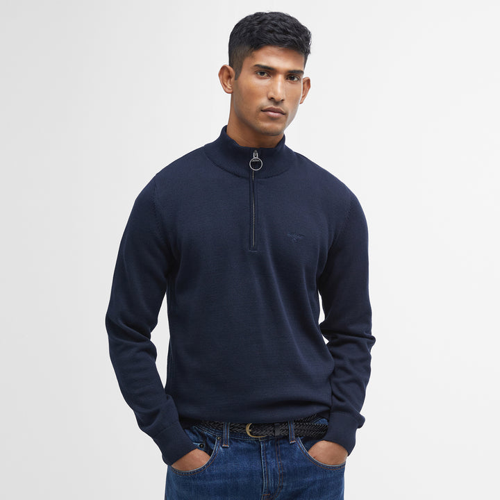 Barbour Mens Cotton Half Zip Knitted Jumper