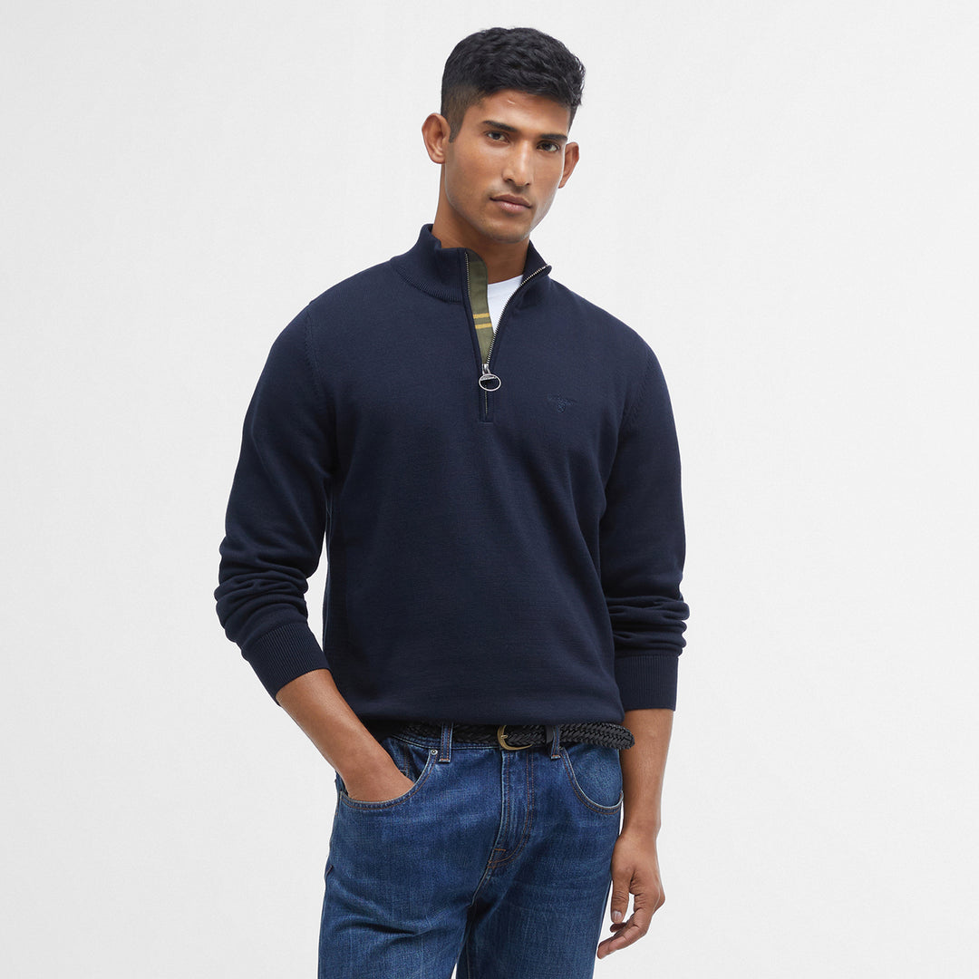 Barbour Mens Cotton Half Zip Knitted Jumper
