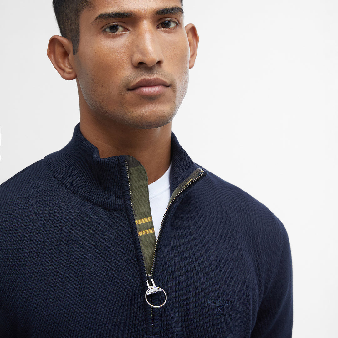 Barbour Mens Cotton Half Zip Knitted Jumper