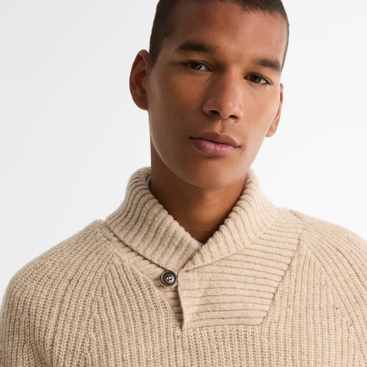 Barbour Mens Essentials Fleck Shawl Neck Jumper