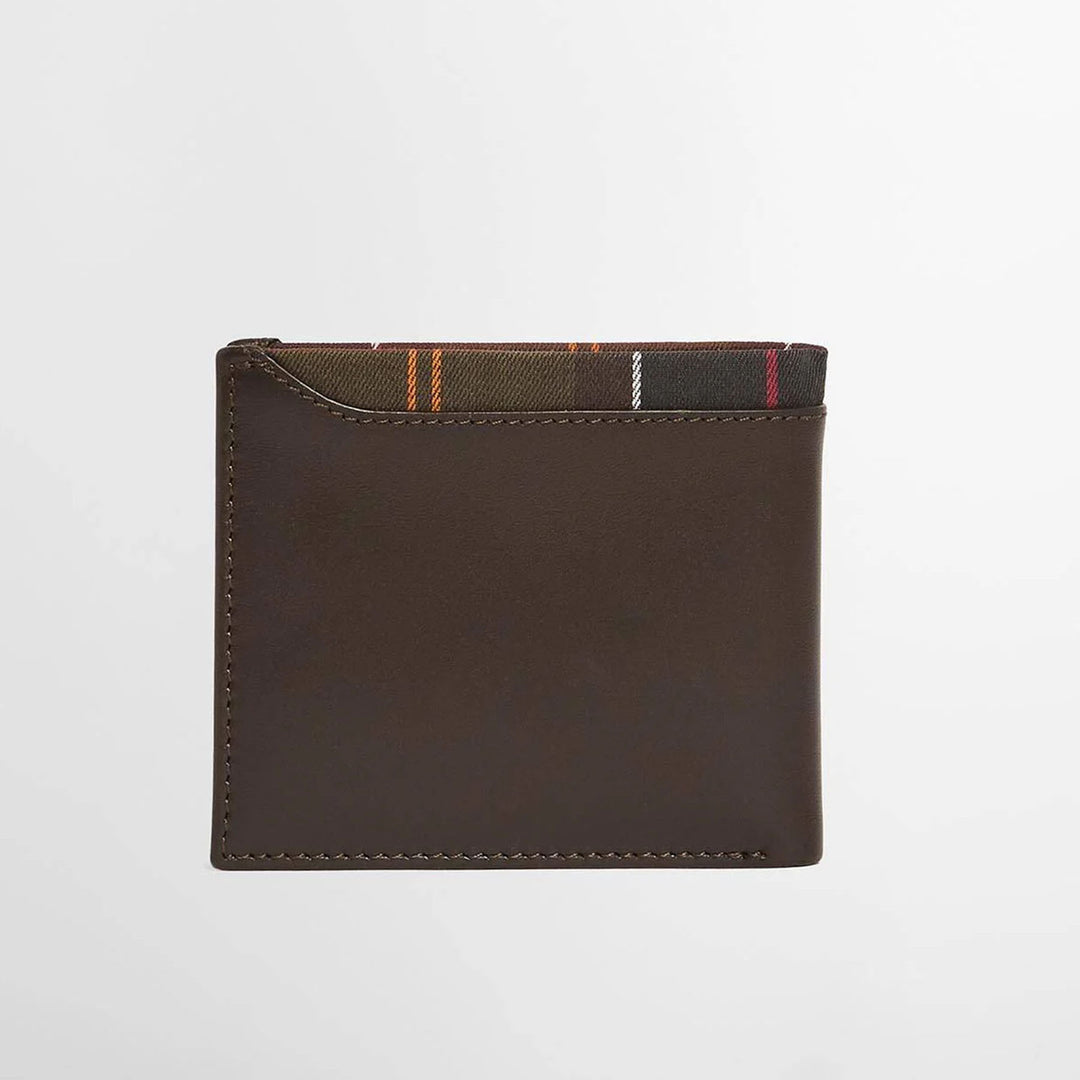 Barbour Mens Brodick Leather/Tartan Billfold Wallet
