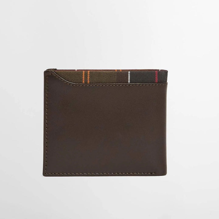 Barbour Mens Brodick Leather/Tartan Billfold Wallet