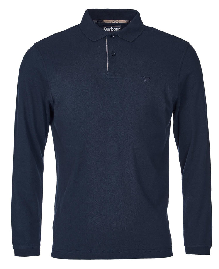 The Barbour Mens Essential L/S Sports Polo in Dark Navy#Dark Navy